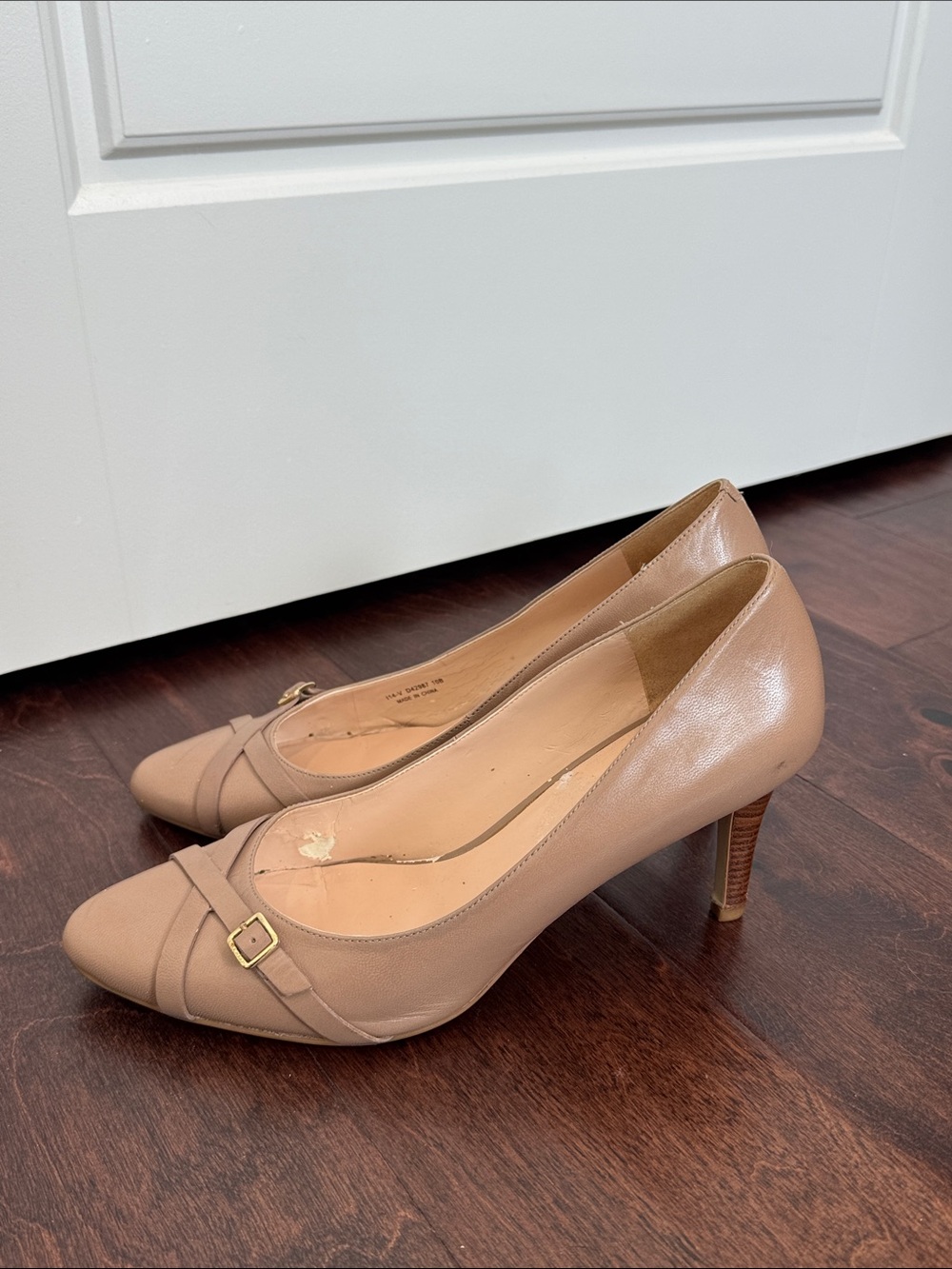 Cole Haan Grandos Women’s Tan Pumps Heels Shoes Criss Cross Buckle Straps, sz 10
